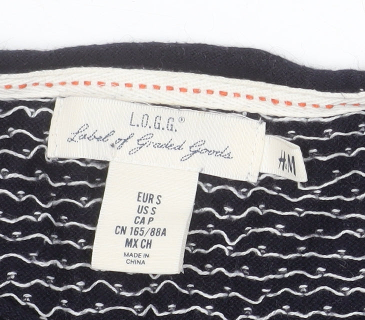 H&M Women’s Black Polka Dot Crew Neck Long Sleeve Jumper Size S