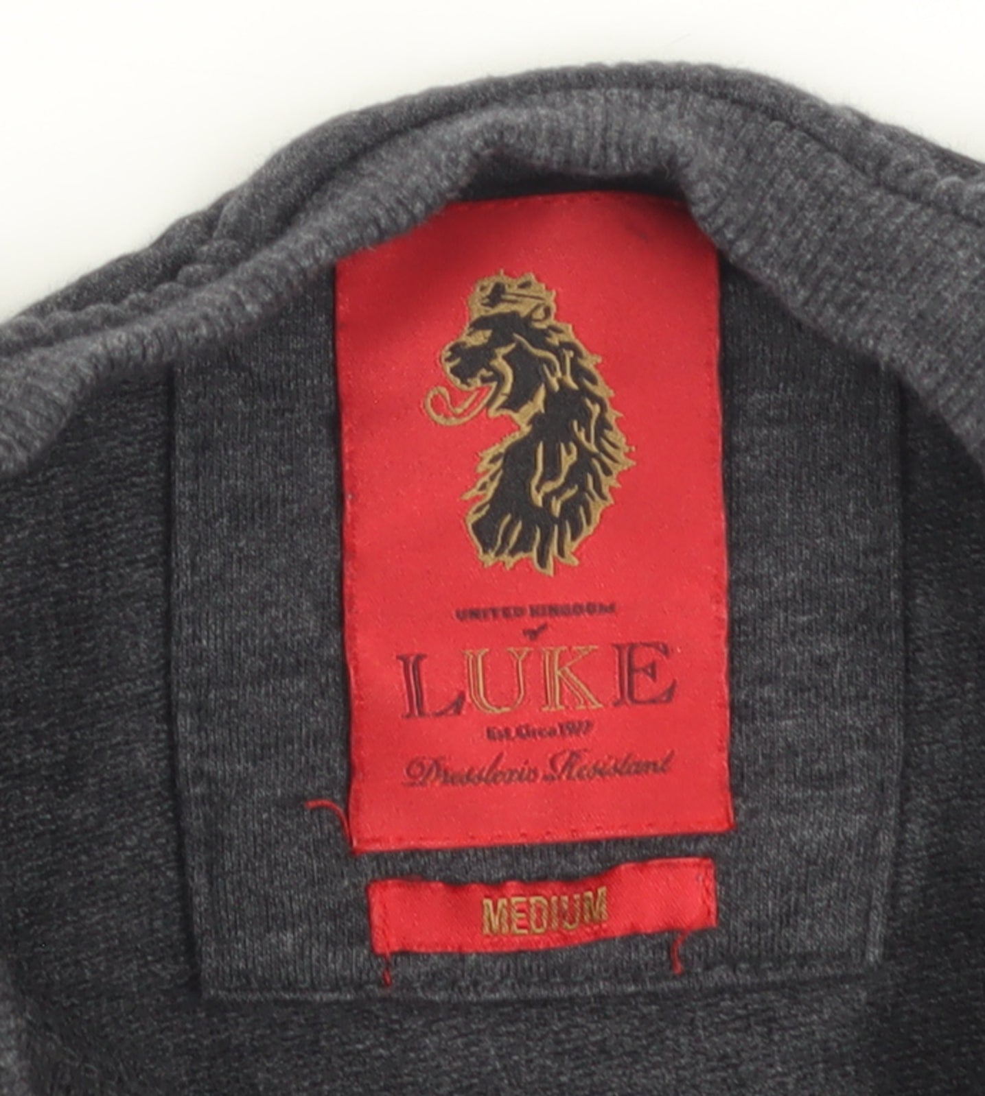 Luke Men's Grey Crew Neck Zip Pocket Sweatshirt Medium