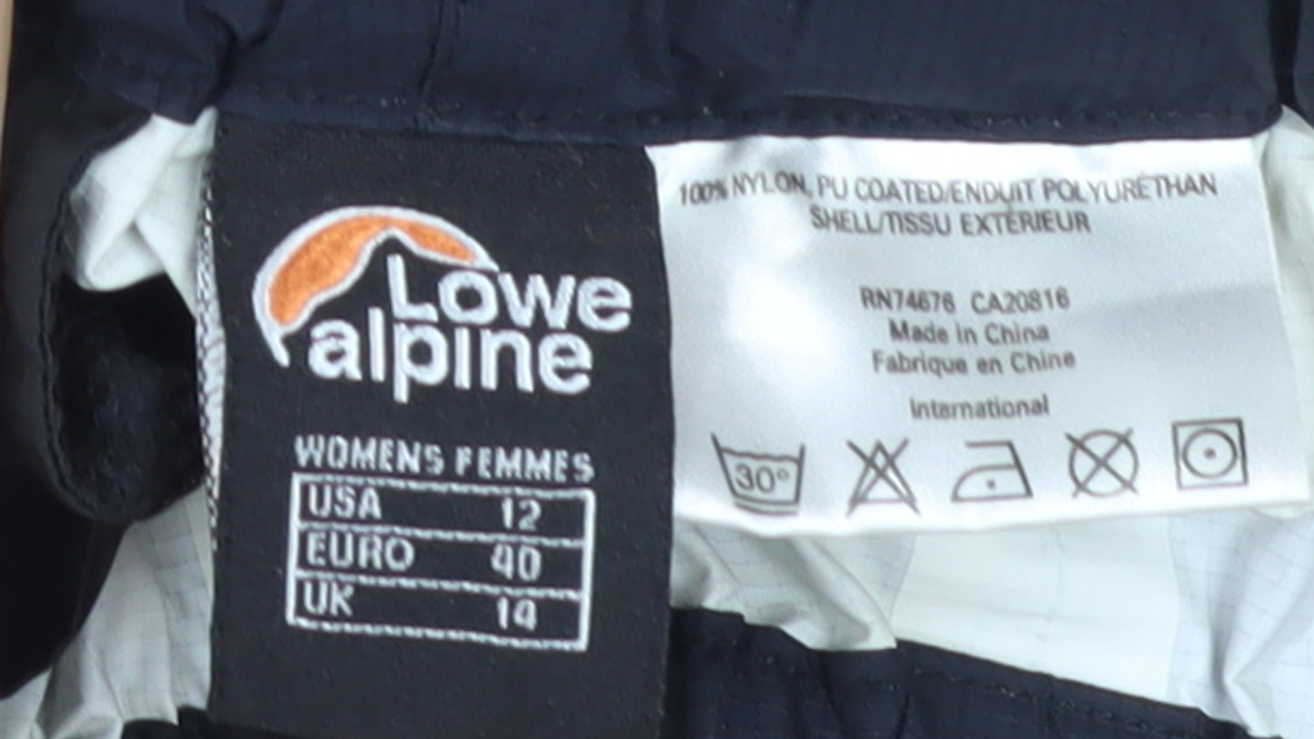 Lowe Alpine Women's Black Waterproof Rain Trousers Size 14