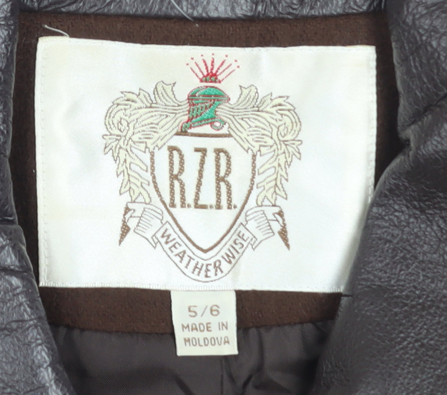 RZR Weatherwise Women Brown 6 Faux Leather Collar Mid-Length Jacket