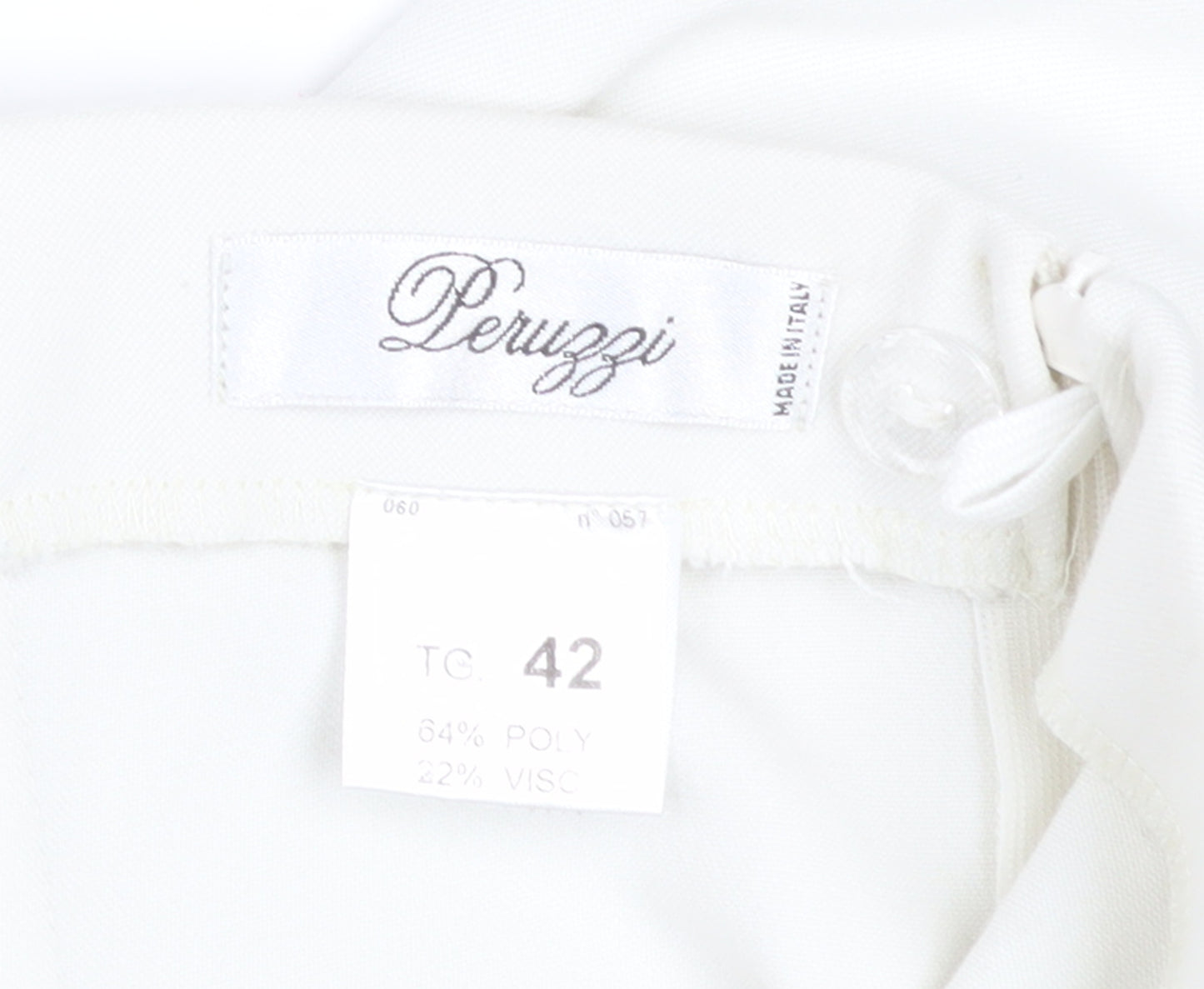 Peruzzi Womens White Straight Leg Trousers Size 14