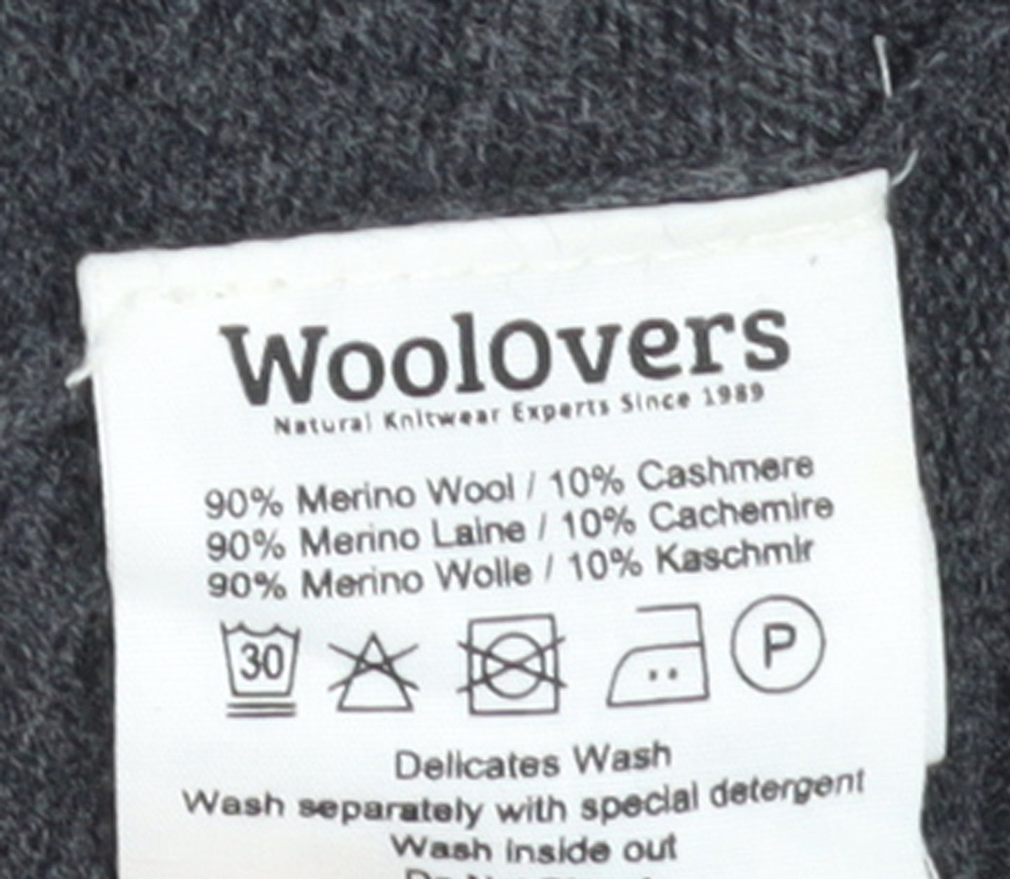 WoolOvers Women Grey Wool Cashmere Jogger Trousers Small