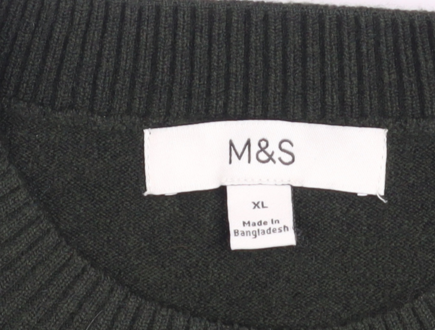 Marks and Spencer Women's Green Wool Blend XL Crew Neck Jumper