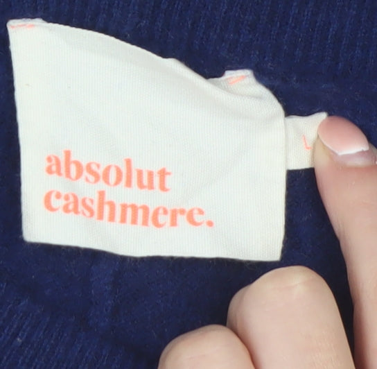 Absolut Cashmere Women Blue Wool Cashmere Wide-Leg Sweatpants L