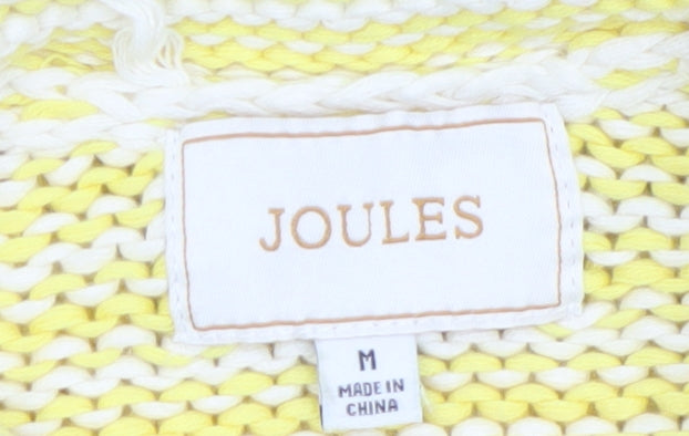 Joules Women's Yellow White Striped Cotton Knit Jumper Size 12
