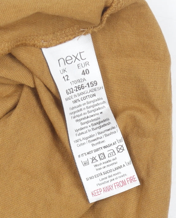 Next Women’s Brown Cotton A-Line Sleeveless Knee Length Dress Size 12