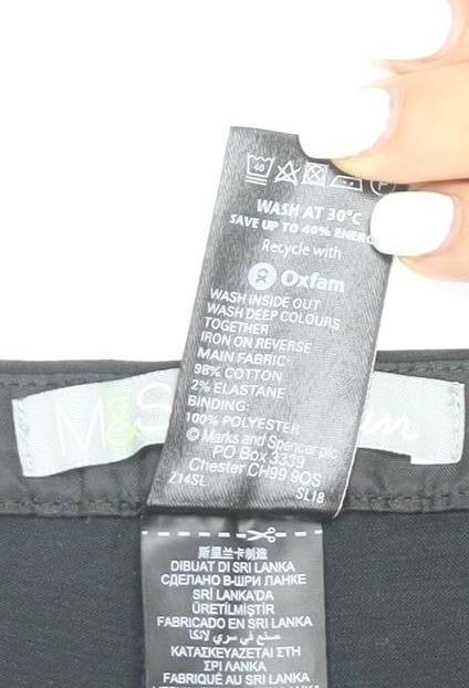 Marks and Spencer Women's Black Size 16 Petite Stretch Cotton Trousers