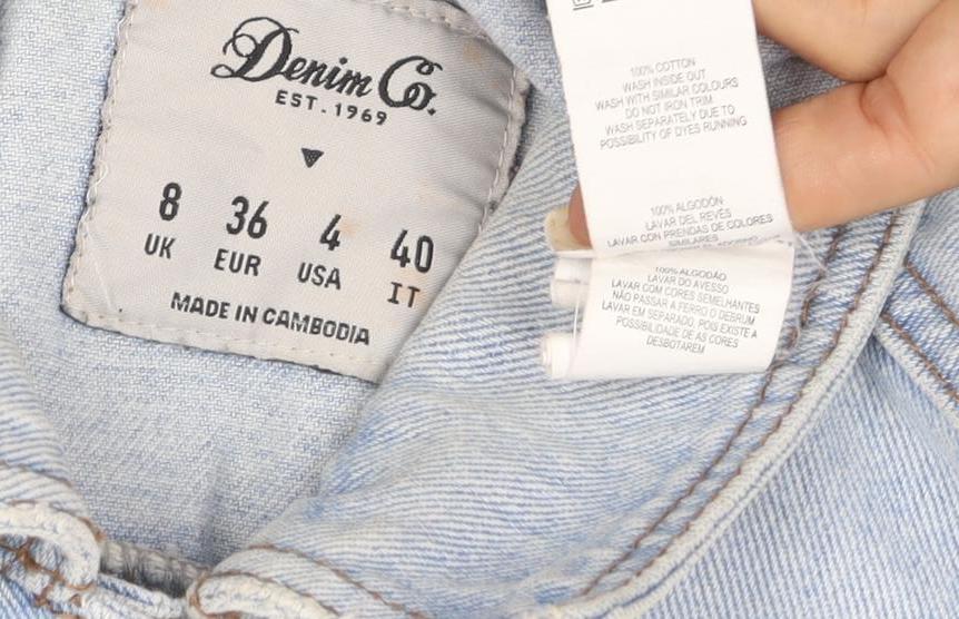 Denim Co Womens Blue Size 8 Regular Fit Basic Denim Jacket