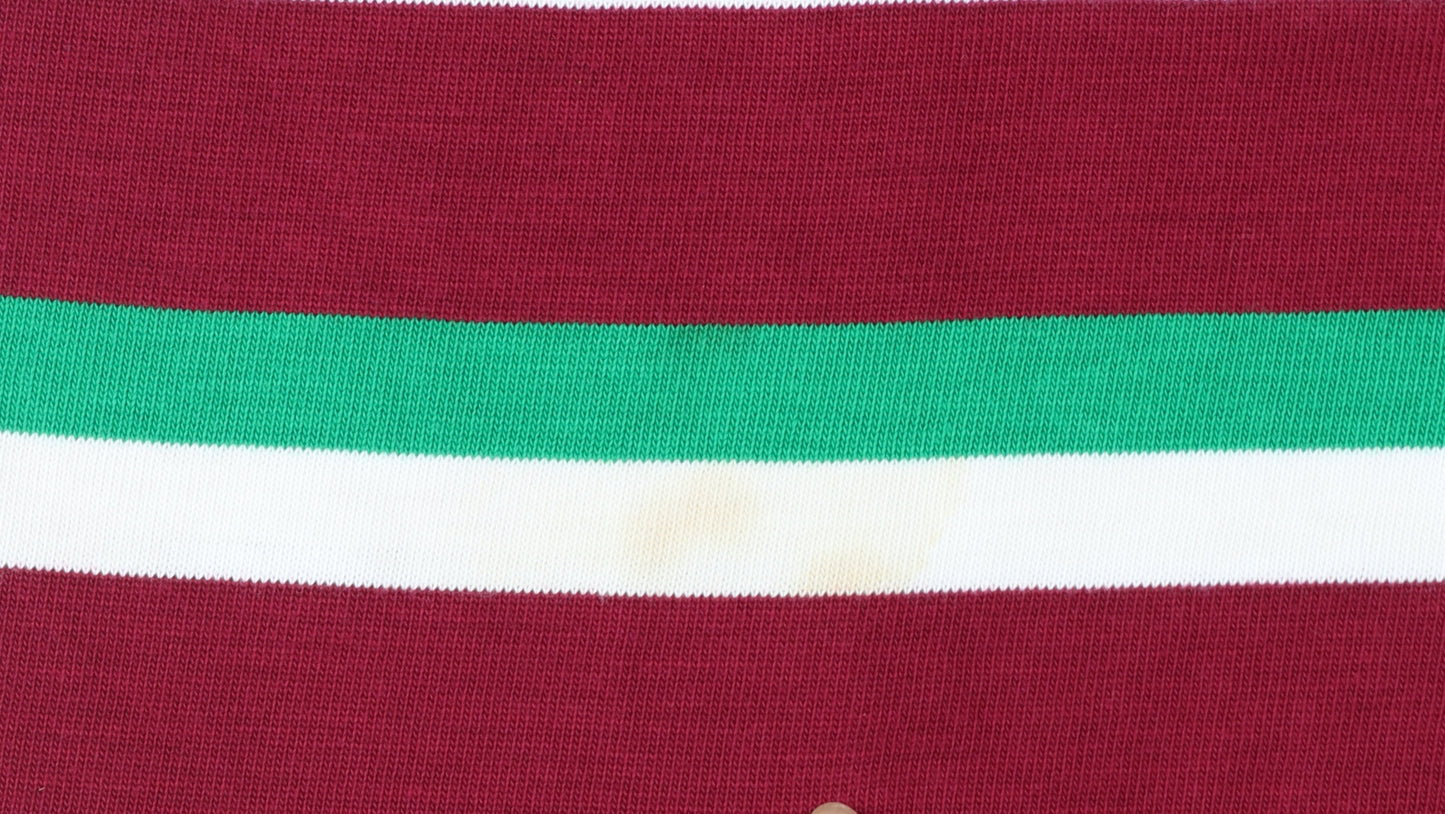 Halbro Men's Multicoloured Rugby Polo Shirt Size L Striped Vintage