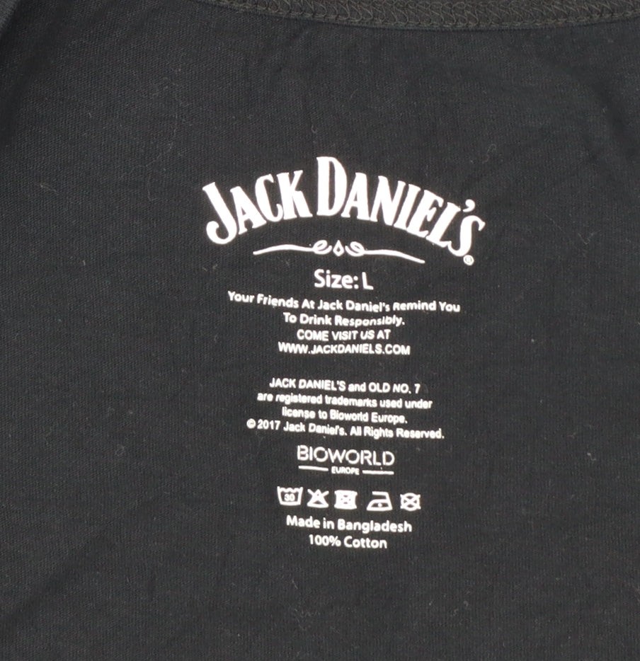 Jack Daniel's Women's Black Cotton Tank Top L Music Graphic