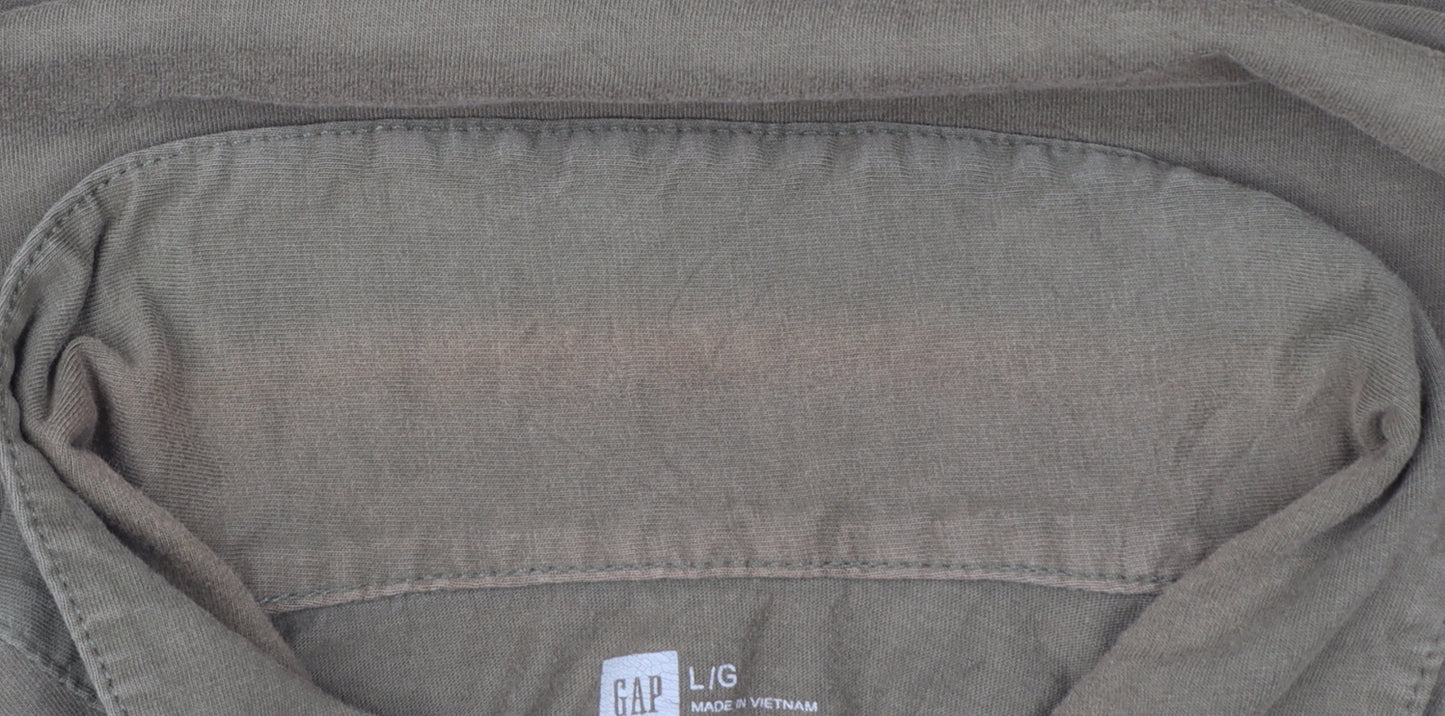GAP Men’s Brown Cotton Short Sleeve Polo Shirt Size L
