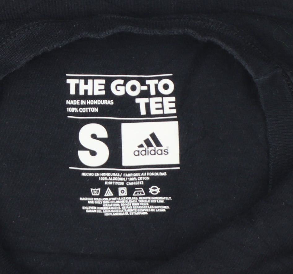 Adidas Womens Black Small Basic Cotton Short Sleeve T-Shirt
