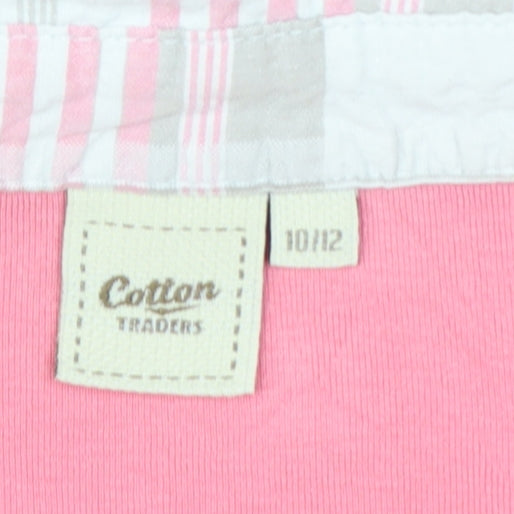 Cotton Traders Womens Pink Short Sleeve V-Neck Basic T-Shirt Size 10