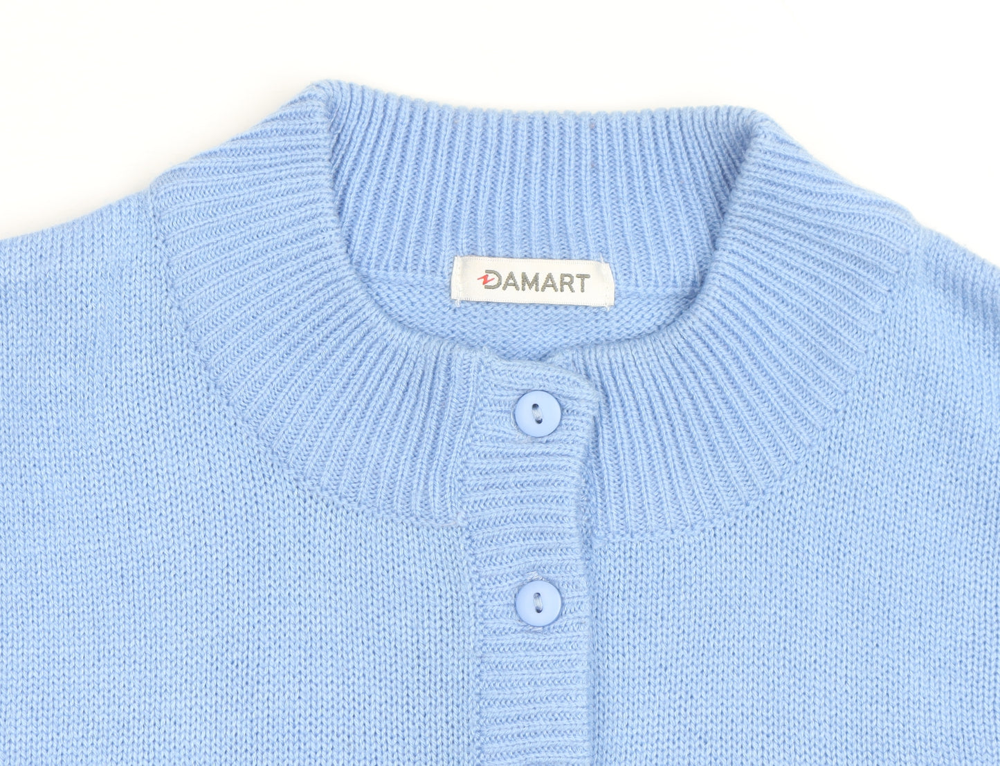 Damart Women Blue Henley Jumper Size 14/16 Acrylic Knit