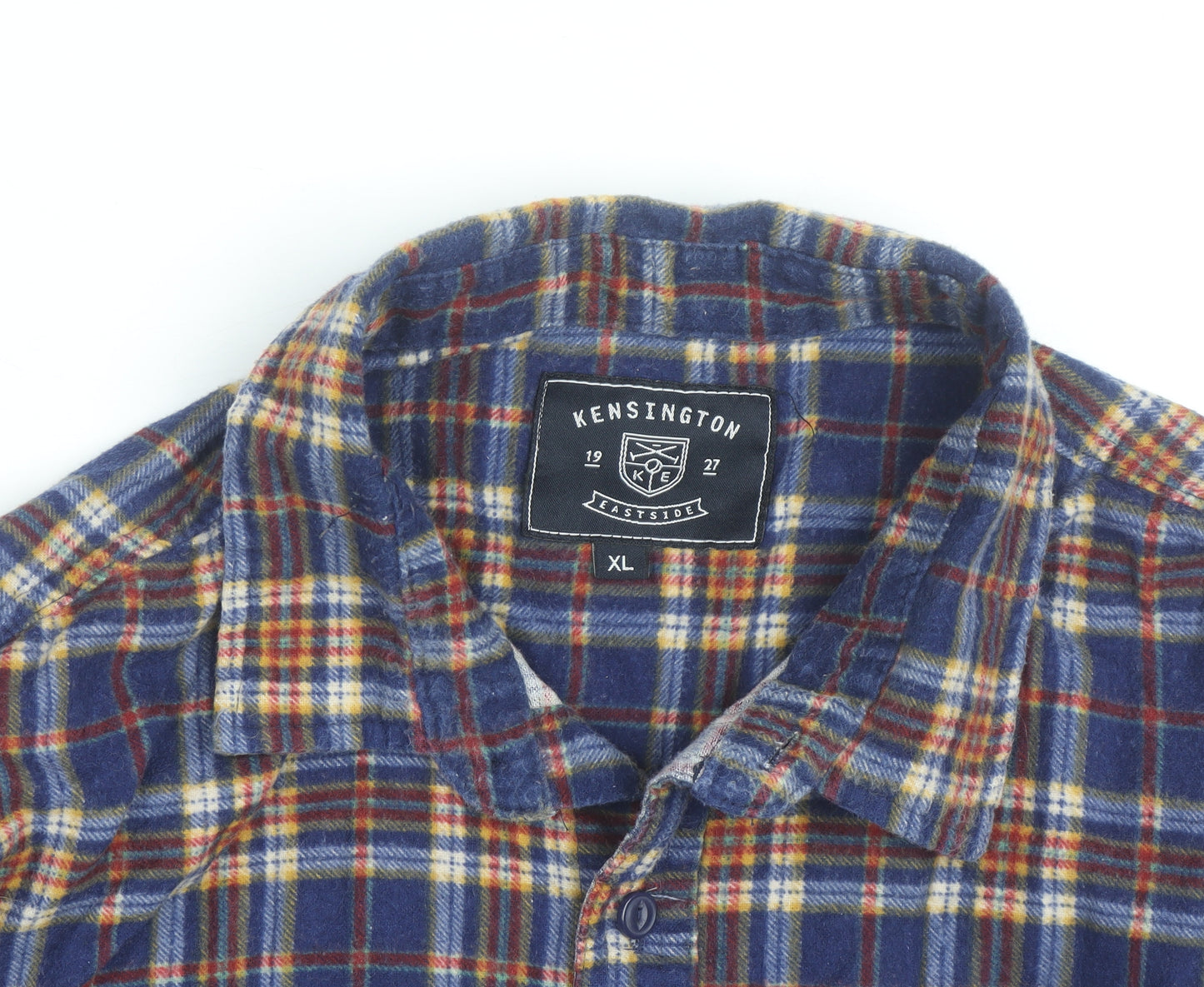 Kensington Eastside Men's Blue Plaid Flannel Button-Up Shirt XL