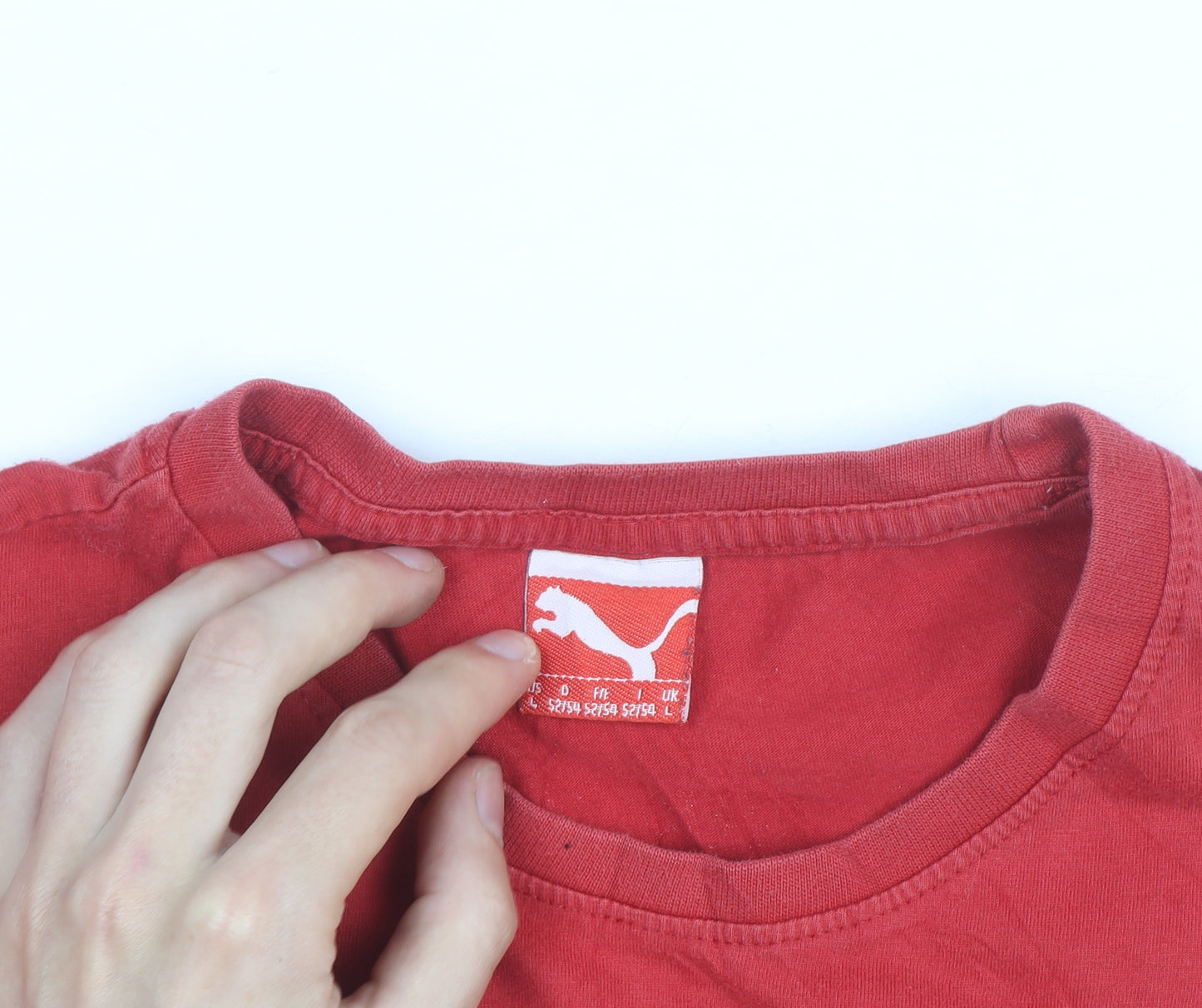 Puma Men’s Red Graphic Sports T-Shirt Size S Cotton Crew Neck