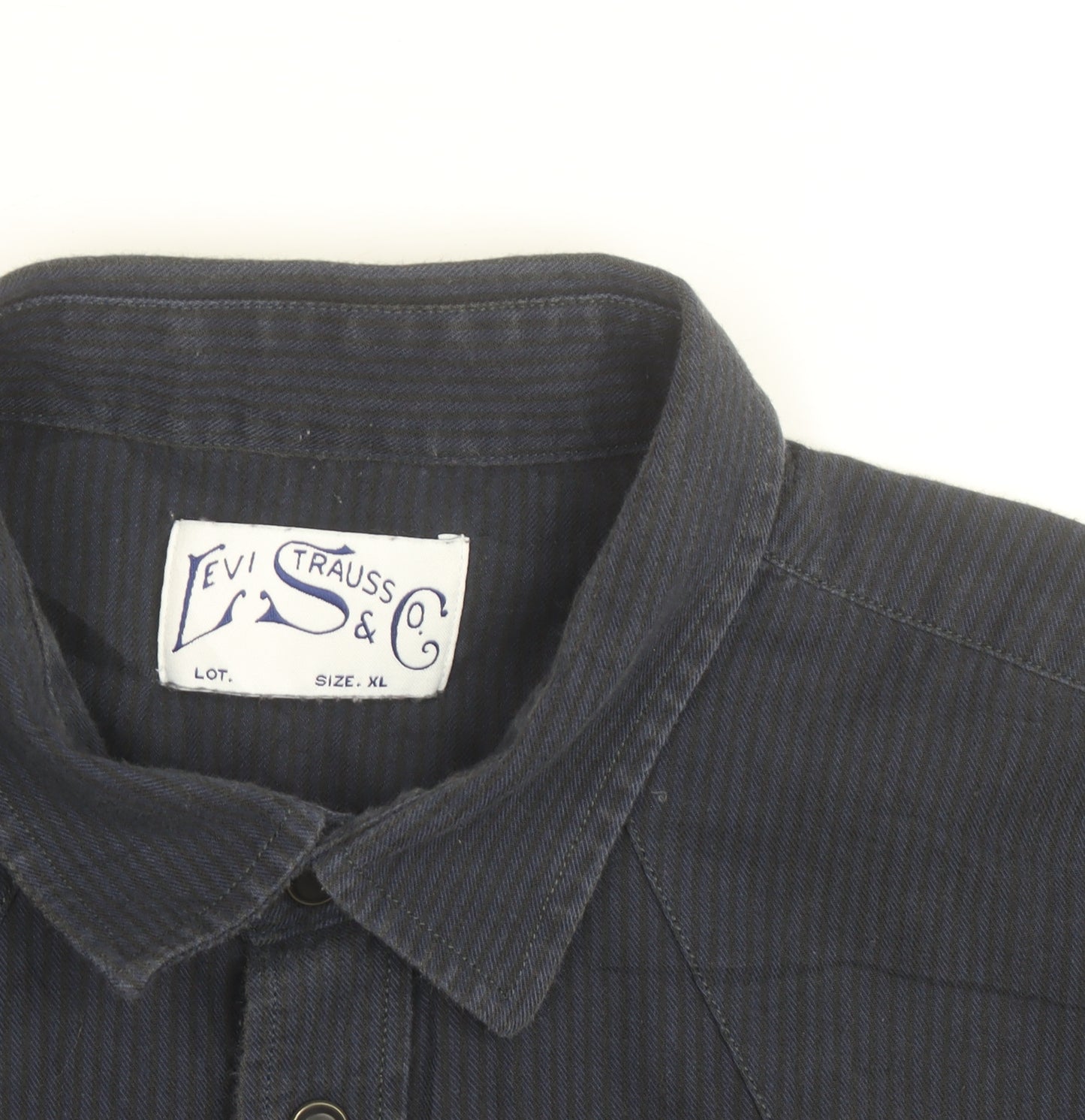 Levi Strauss Men Blue Corduroy Western Shirt XL Long Sleeve