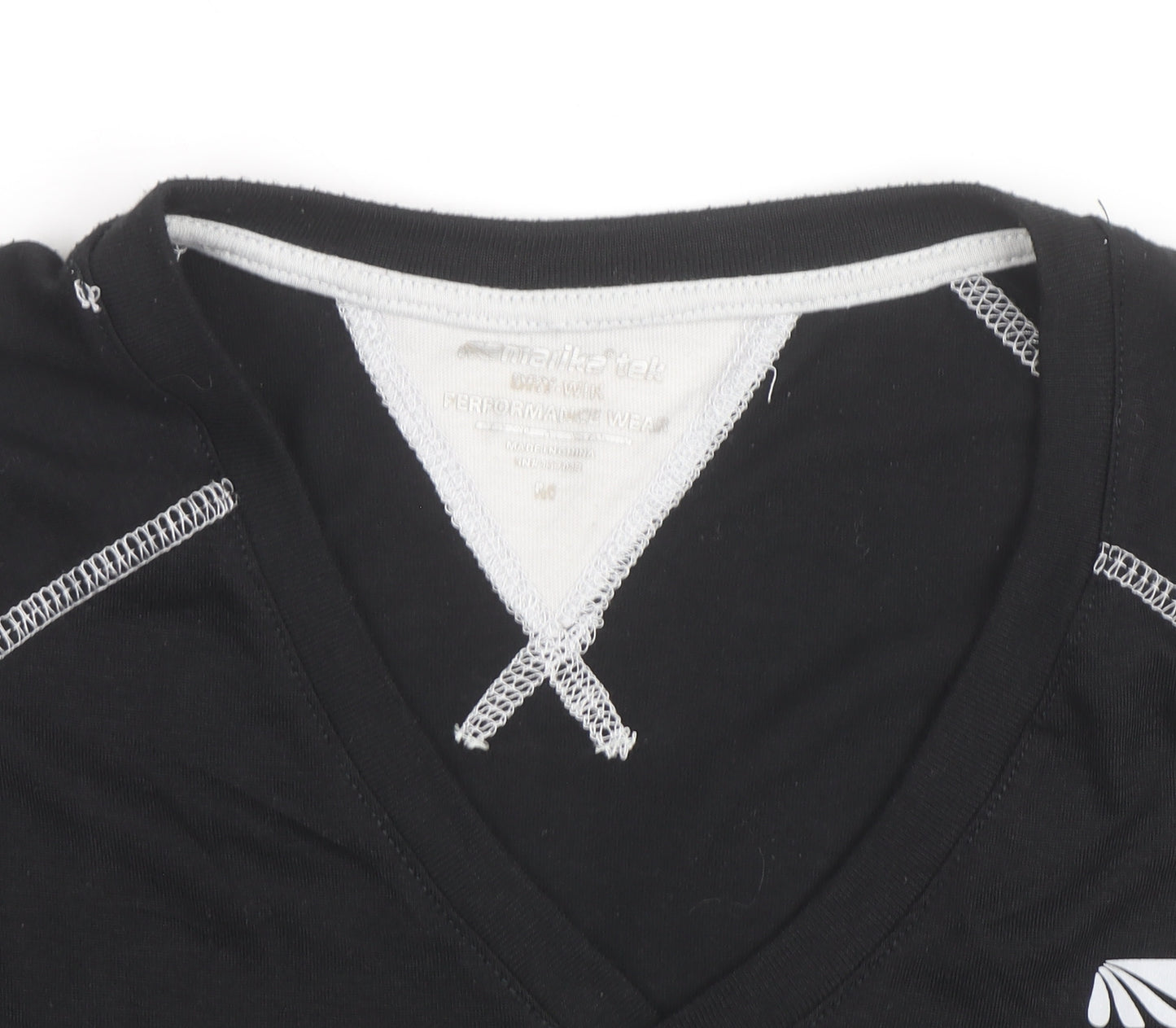 Trailtek Men's Black Short Sleeve V-Neck Sports T-Shirt Size M