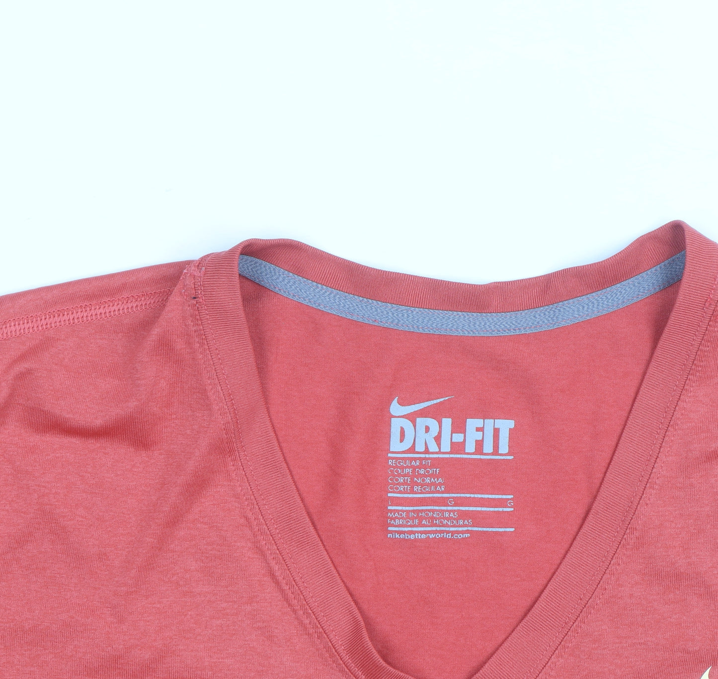 Nike Men's Red Dri-FIT V-Neck Short Sleeve T-Shirt L