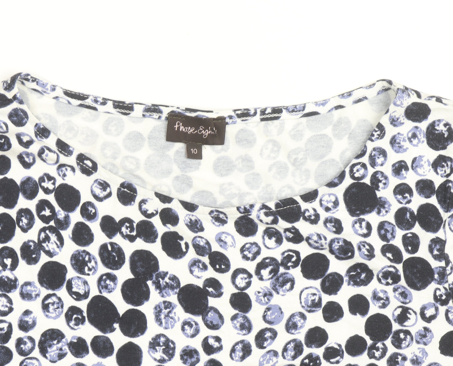 Phase Eight Women's Blue Polka Dot Tie Waist Tunic Top Size 10