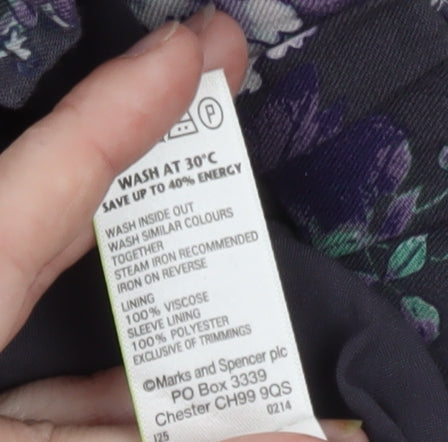 Marks and Spencer Women’s Multicoloured Floral Bomber Jacket UK 10