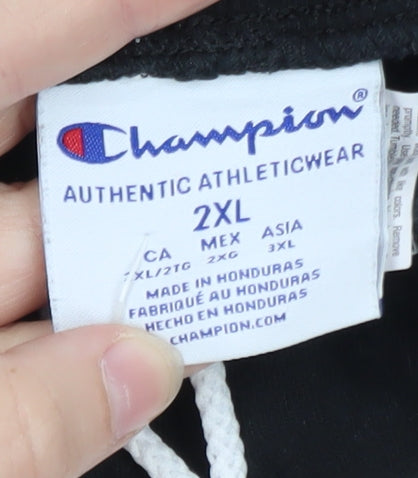 Champion Men's Black 2XL Jogger Sweatpants with Logo and Pockets