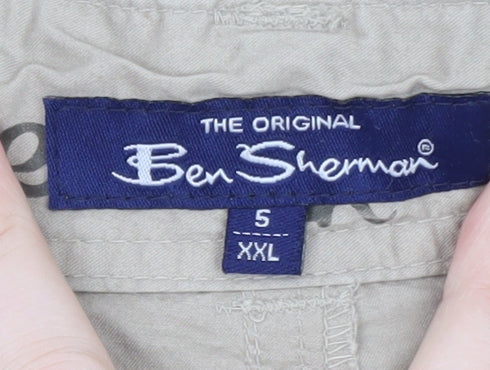 Ben Sherman Men's Beige Chino Trousers Size 2XL Straight Fit