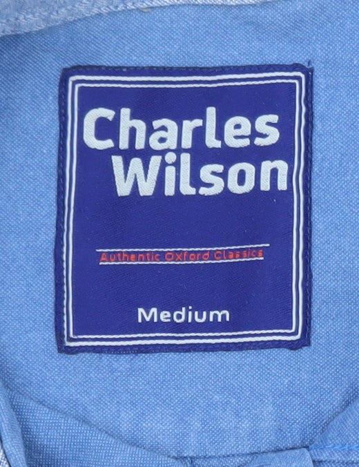 Charles Wilson Men's Blue Medium Oxford Button-Down Shirt