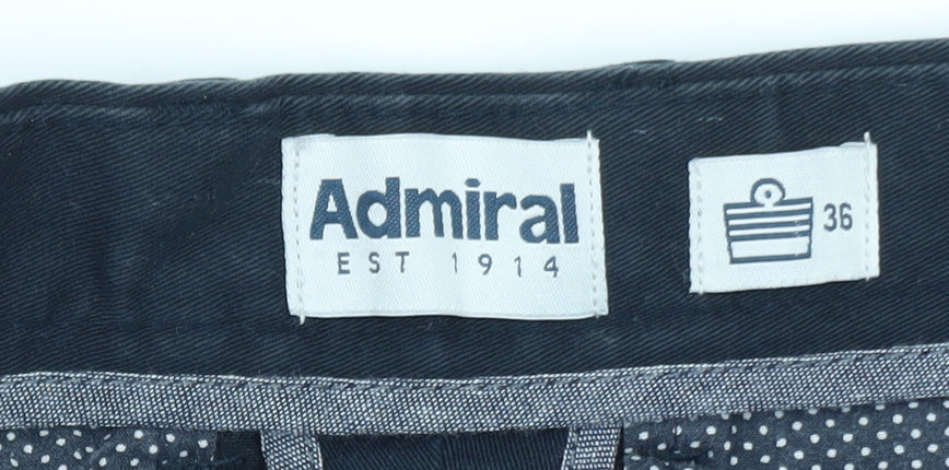 Admiral Men's Blue Chino Shorts Size 36 Regular Cotton Blend