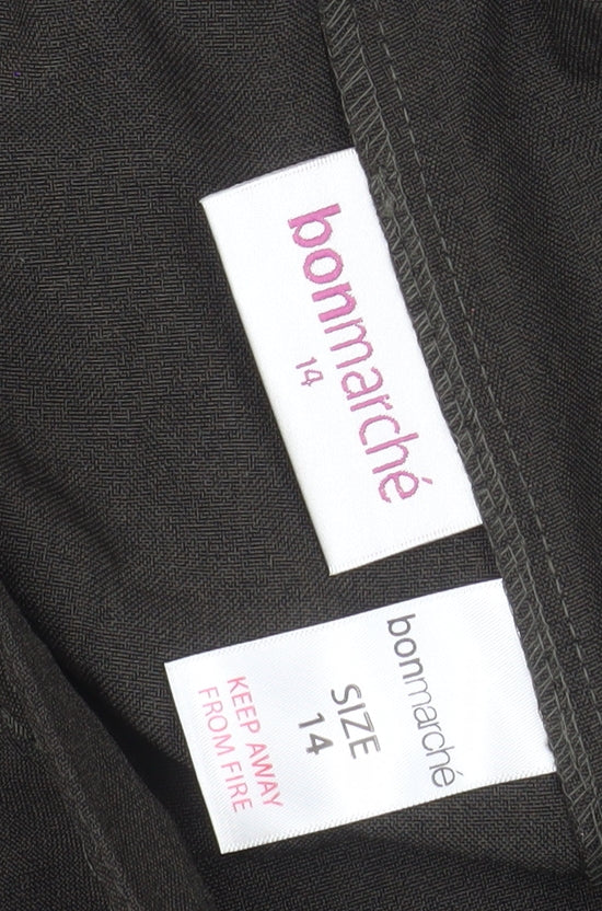 Bonmarché Women's Brown Size 14 Straight Leg Elastic Waist Trousers