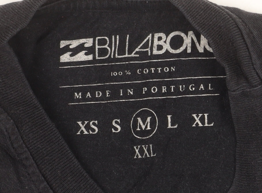 Billabong Men’s Black Cotton Graphic Surf T-Shirt Size M Regular Fit