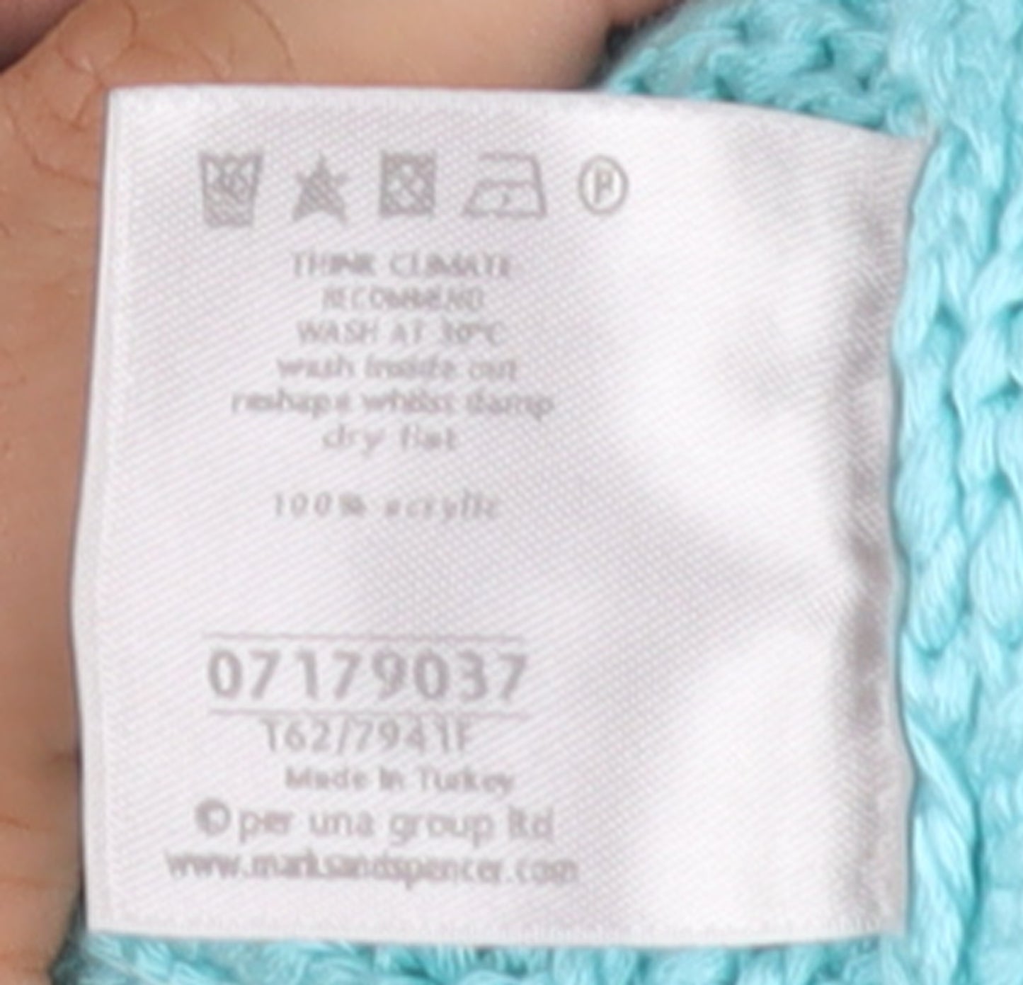 Marks and Spencer Women Blue Cardigan L Knit Acrylic 3/4 Sleeve