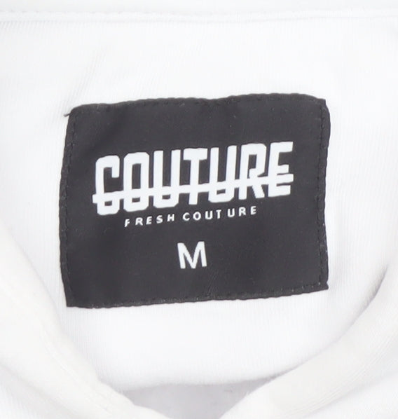 Fresh Couture Men’s White Hoodie Medium Designer Pullover