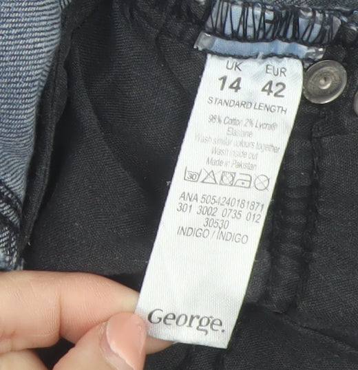 George Women’s Blue Skinny Jeans Size 14 Mid Rise Stretch Denim