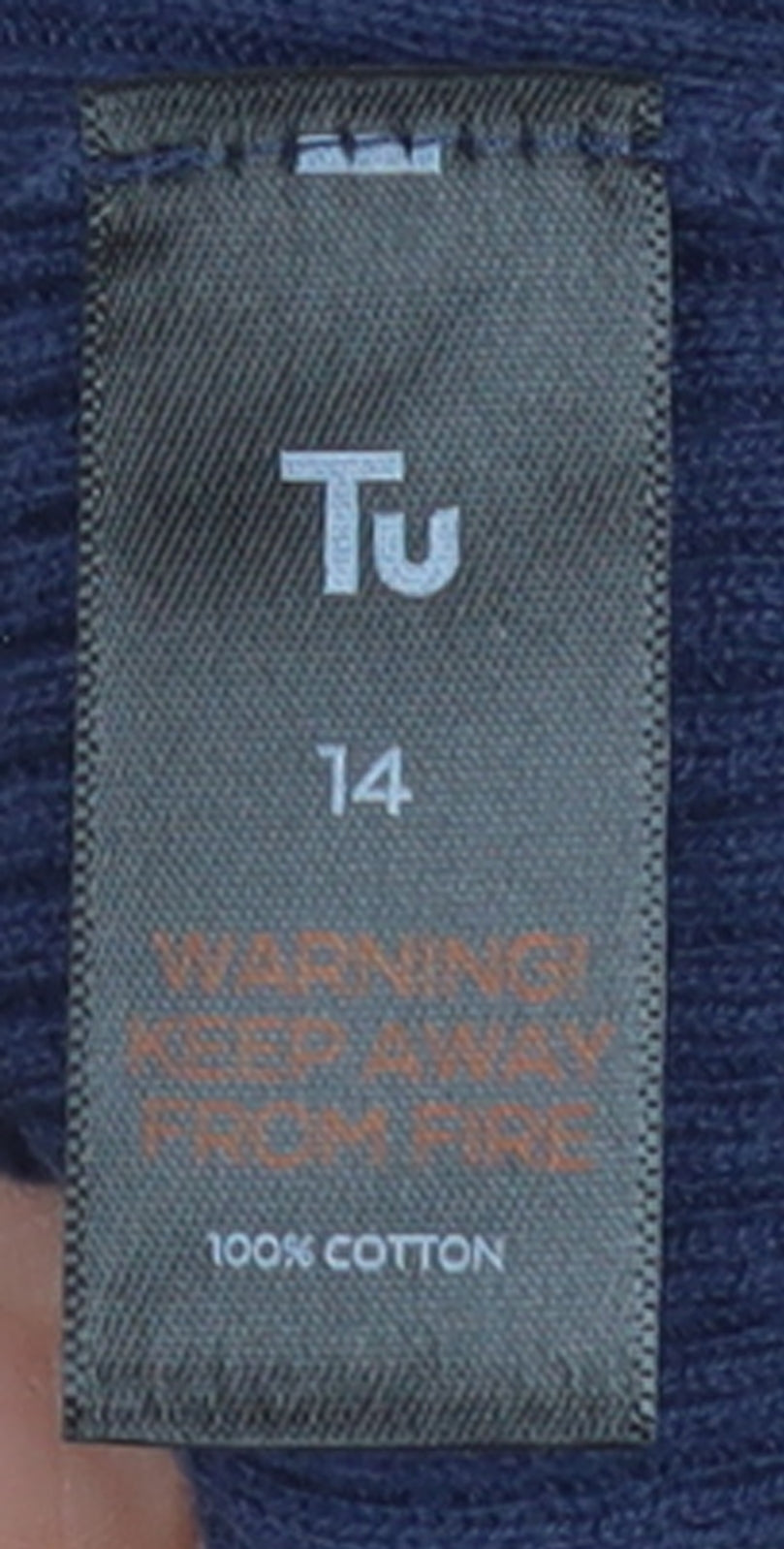 Tu Women’s Blue Cotton Button-Up Cardigan Size 14