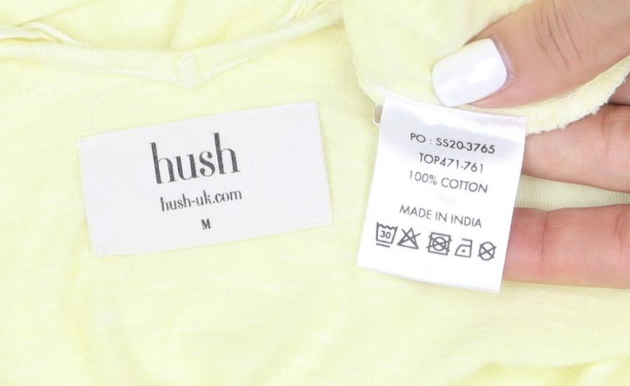 Hush Women's Yellow Cotton V-Neck Camisole Tank Top M