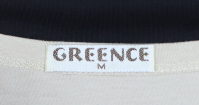 GReeNCE Women Beige Black Colourblock Sleeveless Sheath Dress M
