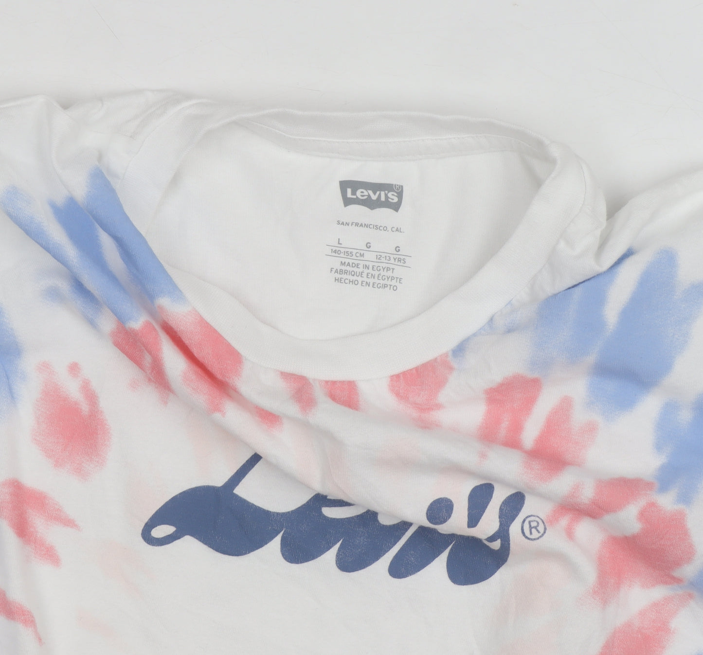 Levi's Girls Multicoloured Tie-Dye Logo Cropped T-Shirt 12-13 Years