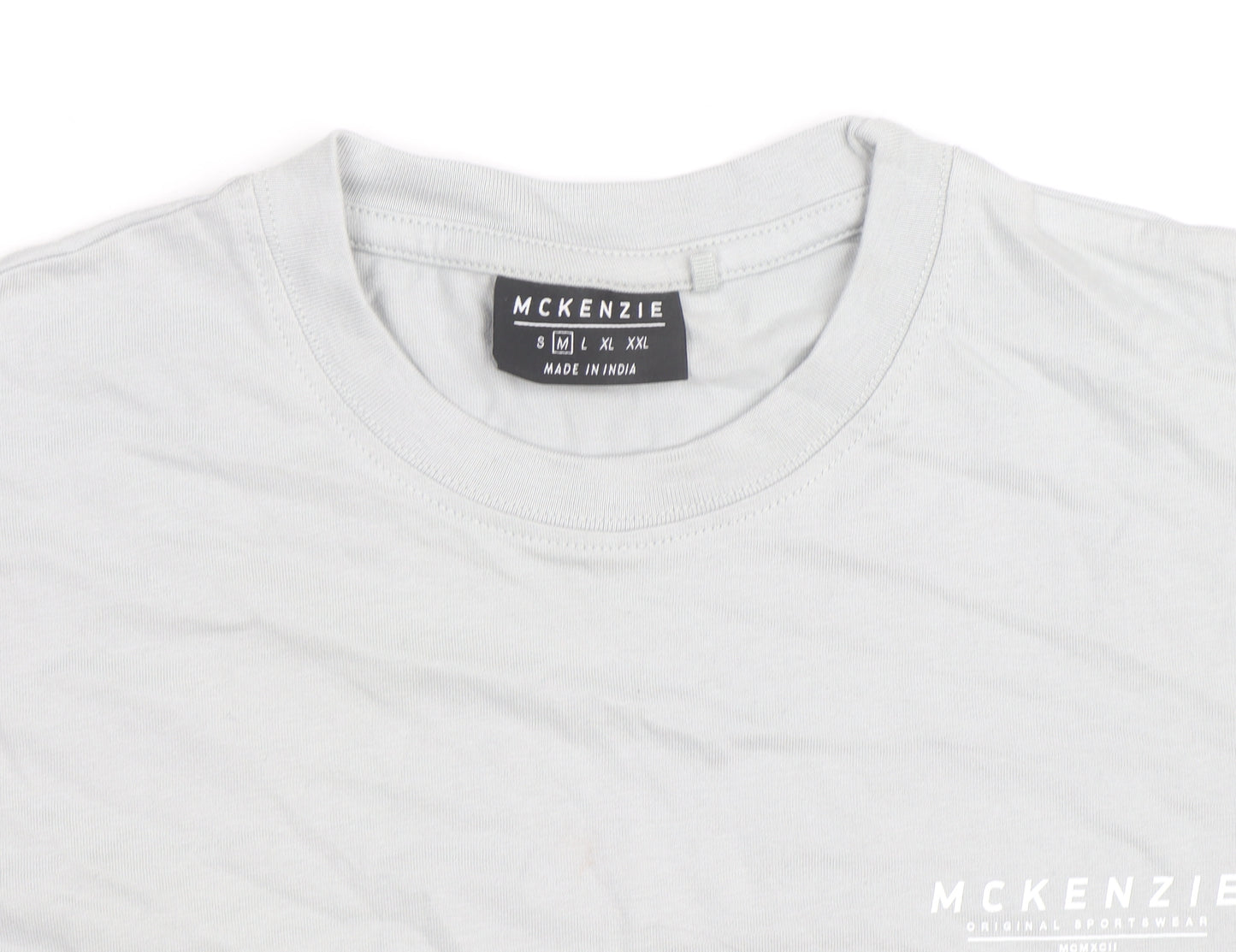 McKenzie Men's Grey Cotton Crew Neck Short Sleeve T-Shirt Size M