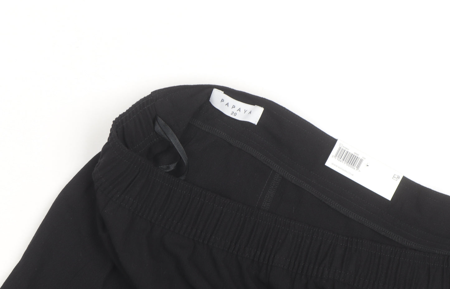 Papaya Women’s Black Chino Shorts Size 20 Drawstring Stretch Casual