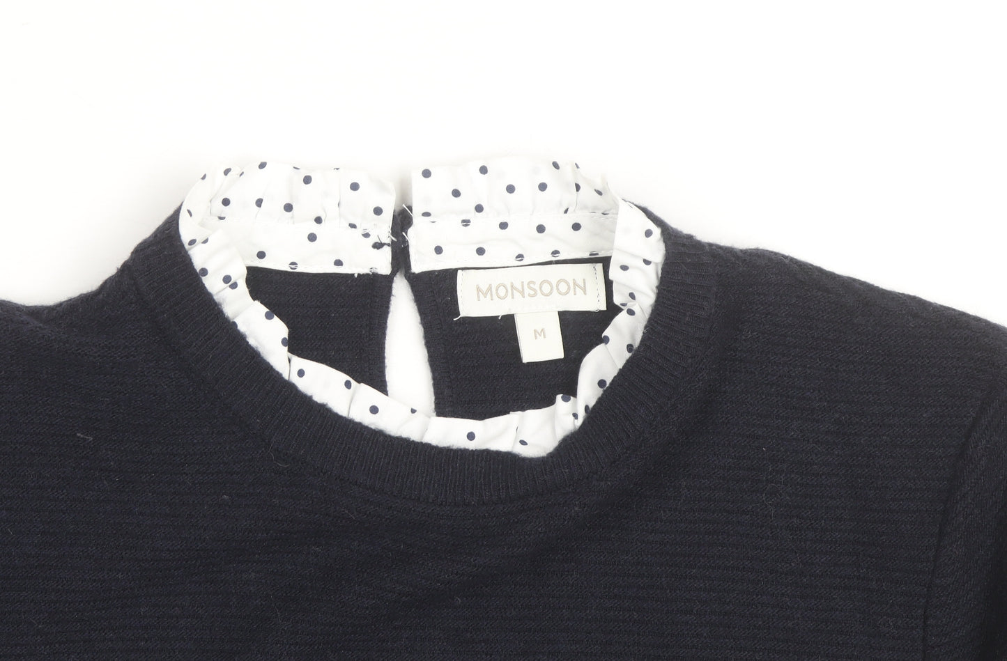 Monsoon Women's Black Crew Neck Knit Jumper M Classic Workwear