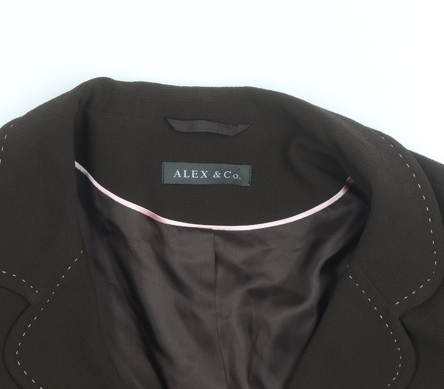Alex & Co Women Brown Size 10 Classic Lined Single-Breasted Blazer
