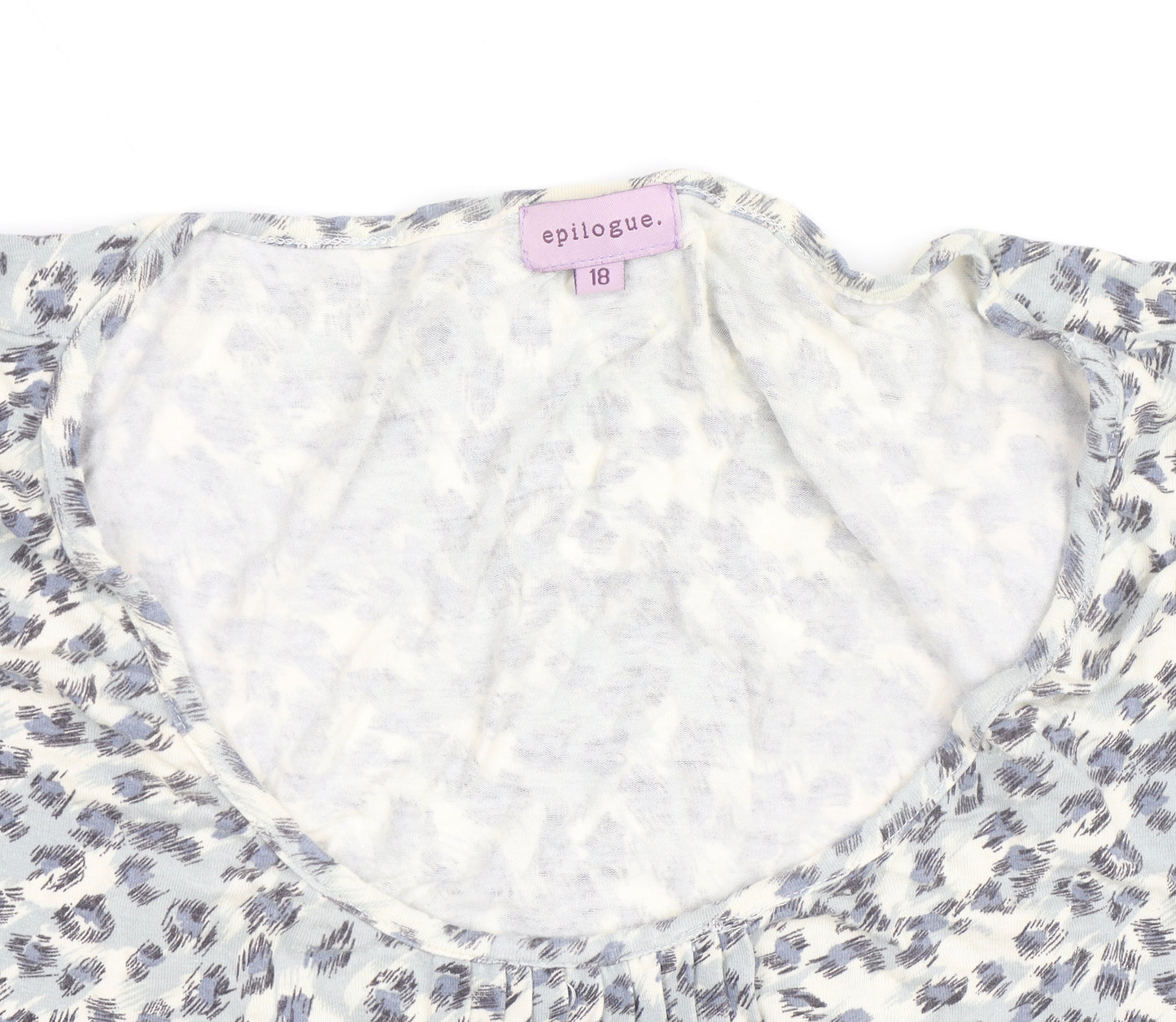 Epilogue Womens Blue Animal Print 3/4 Sleeve Tunic Blouse Size 18