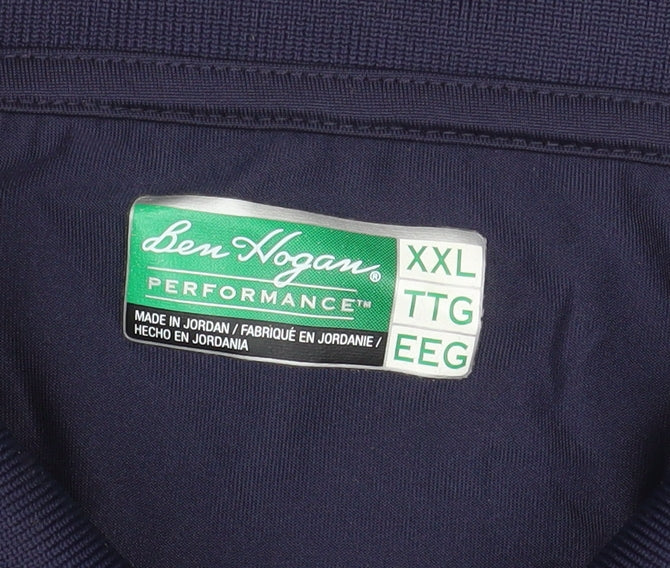 Ben Hogan Men's Blue 2XL Polo Golf Shirt Moisture Wicking