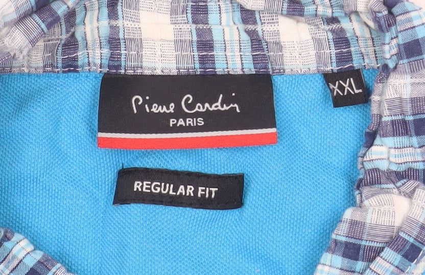 Pierre Cardin Men's Blue 2XL Regular Fit Cotton Polo Shirt