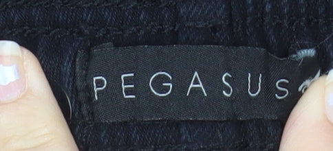 Pegasus Men’s Black Chino Trousers 34W 29L Cotton Stretch