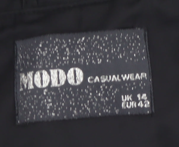 Modo Casualwear Women's Black Belted Trench Coat UK 12 Lined Long Classic