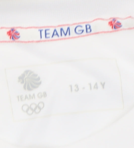 Team GB Boys White 13-14 Years Short Sleeve Sports T-Shirt