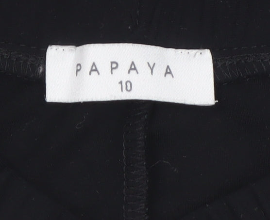 Papaya Women’s Black Size 10 Elastic Waist Stripe Jogger Trousers
