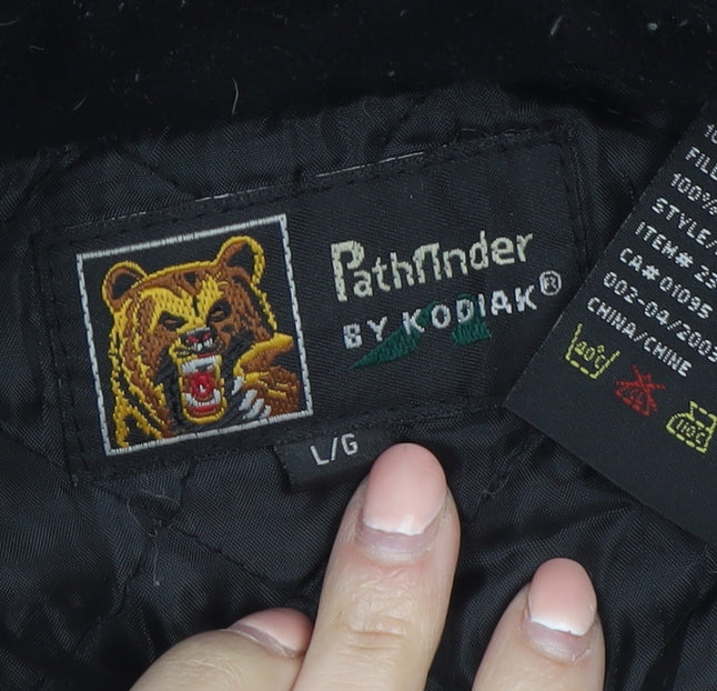 Pathfinder by Kodiak Men's Black Fleece Jacket L Lined Button Outdoor